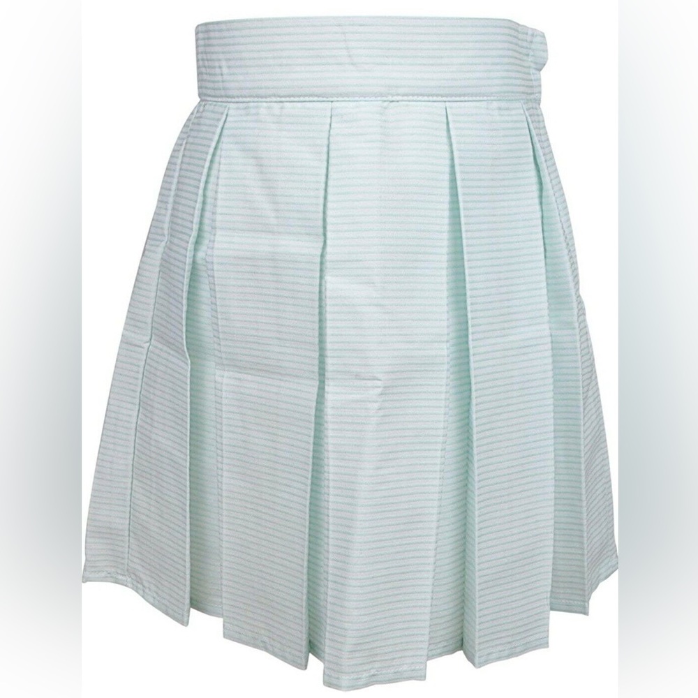 Janie and Jack white & blue lines striped pleated skirt lined 3T New with tags